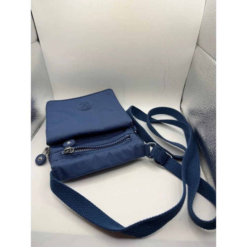 Kipling Tally Crossbody Phone‎ Bag Blue Nylon Small Travel Pouch with Card Slots